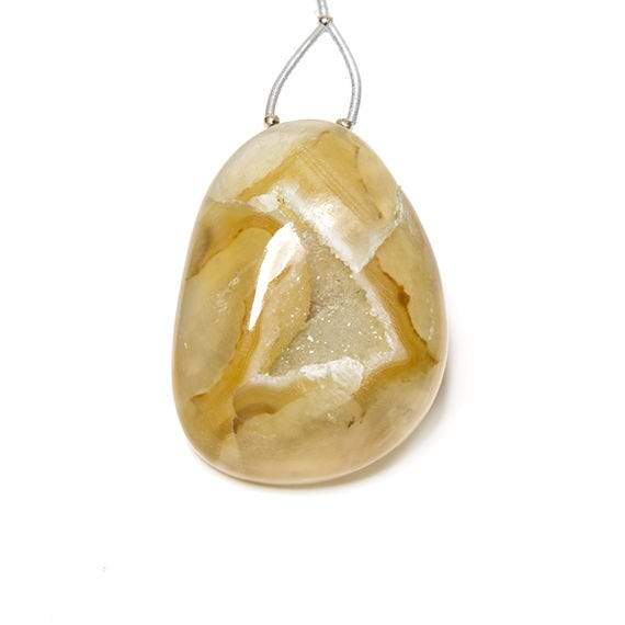 40x29mm Golden Swirl Agate Drusy Freeform Focal Bead 1 piece