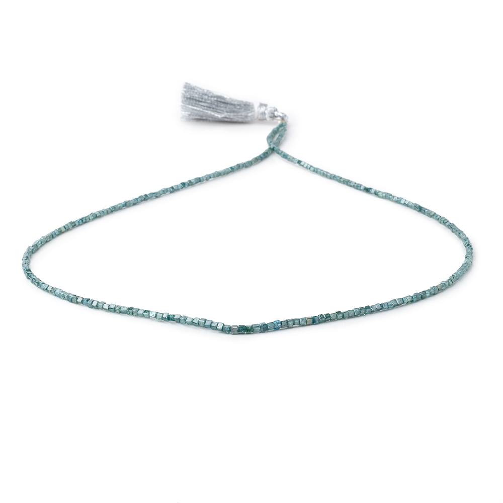 1-1.7mm Teal Blue Diamond Unfaceted Cube Beads 15 inch 290 pieces
