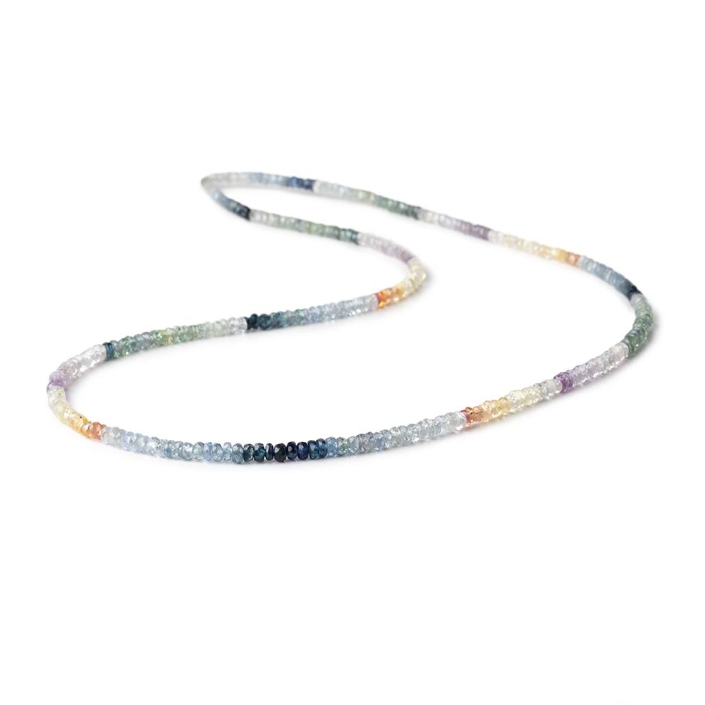 2-2.5mm Multi Color Sapphire Faceted Rondelle Beads 15 inch 300 pieces AAA