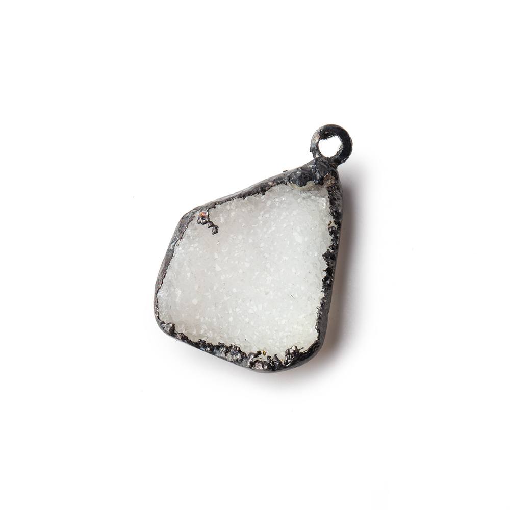 26x18mm Black Gold Leafed White Agate Drusy Focal Bead 1 piece