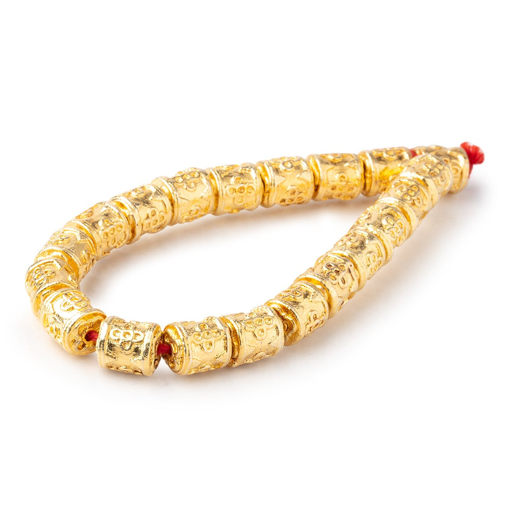 10x9mm 22kt Gold Plated Copper Quatrefoil Tube 8 inch 19 pieces