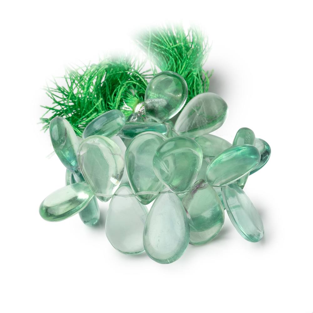 15x11-19x12mm Mint Green Fluorite Plain Pear Beads 5 inch 25 pieces