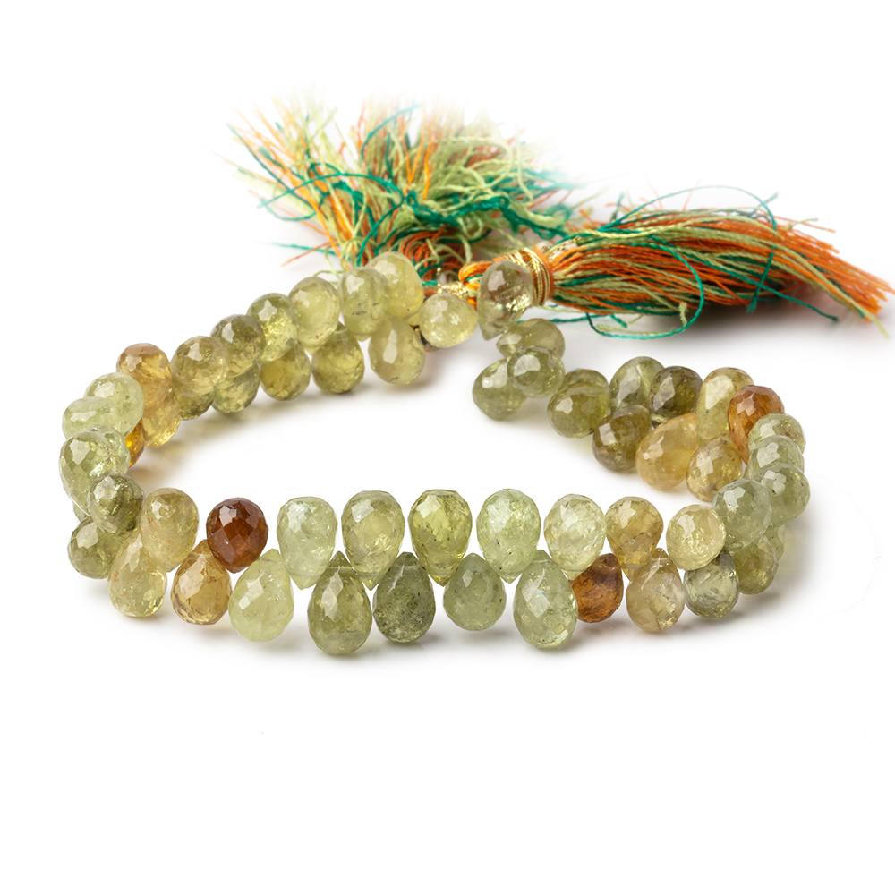 7x5-8x6mm Grossular Garnet Faceted Tear Drop Beads 7 inch 64 pieces
