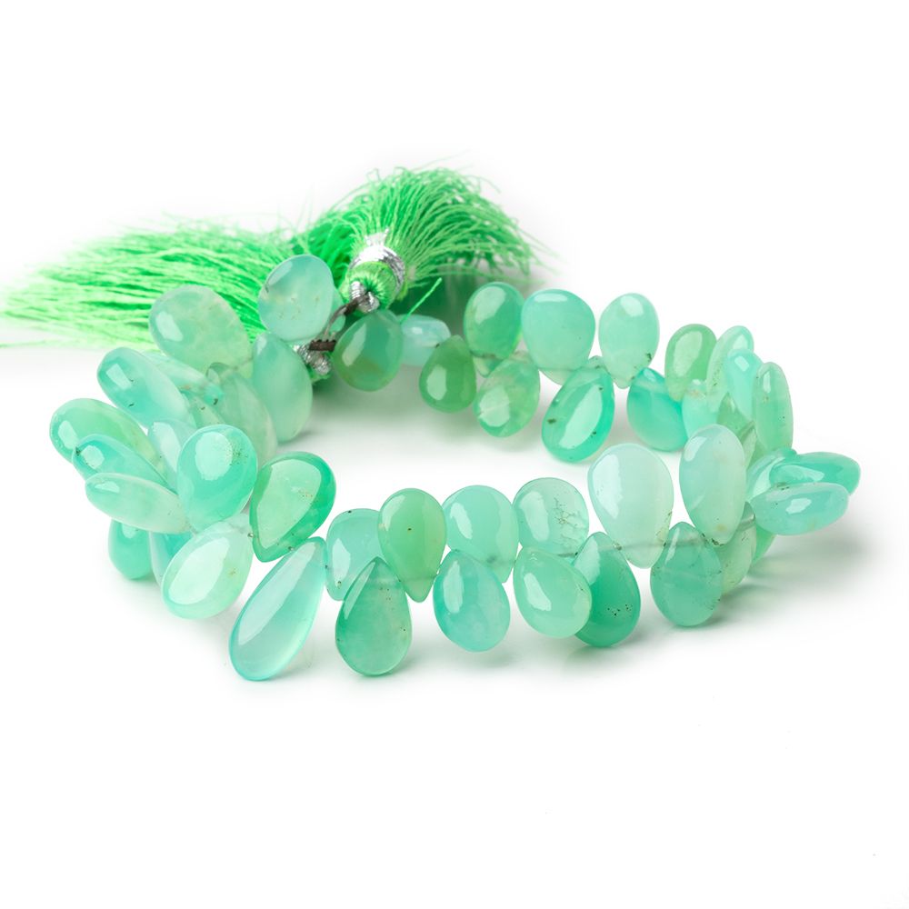 7x9-9x14mm Chrysoprase Plain Pear Beads 8 inch 50 pieces