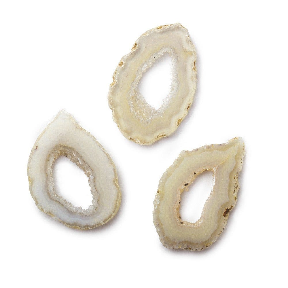 36x30mm Golden & Cream Occo Agate Slice Bead 1 piece