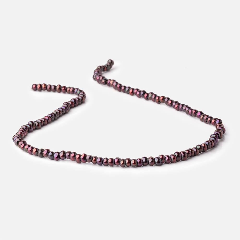 5mm Eggplant 2.5mm Large Hole Off Round Pearls 15 inch 135 Beads