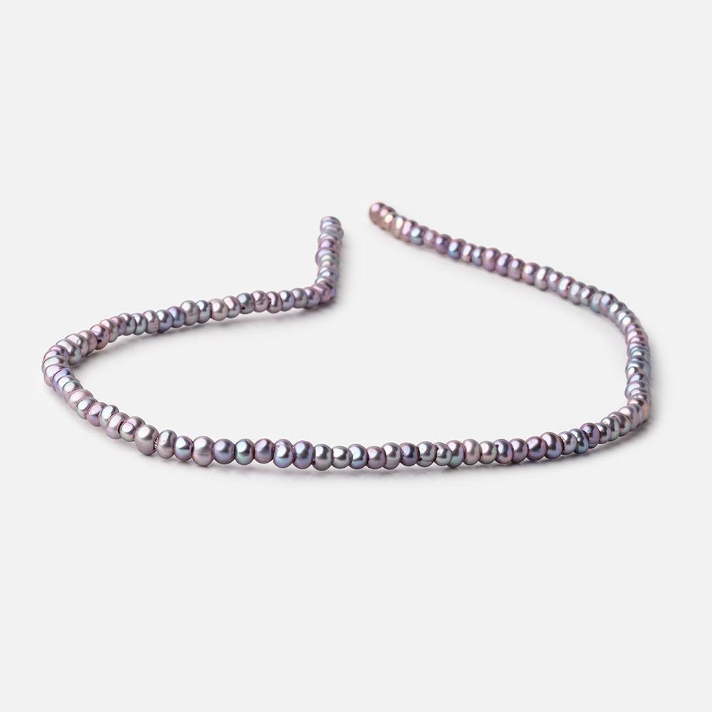 5mm Multi-Tonal Purple Off Round 2.5mm Large Hole Pearls 15 inch 120 Beads