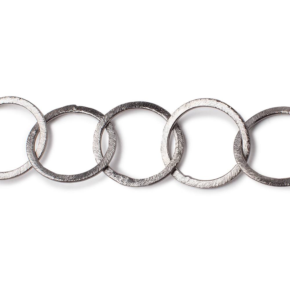 20mm Black Gold Plated Brushed Round Chain