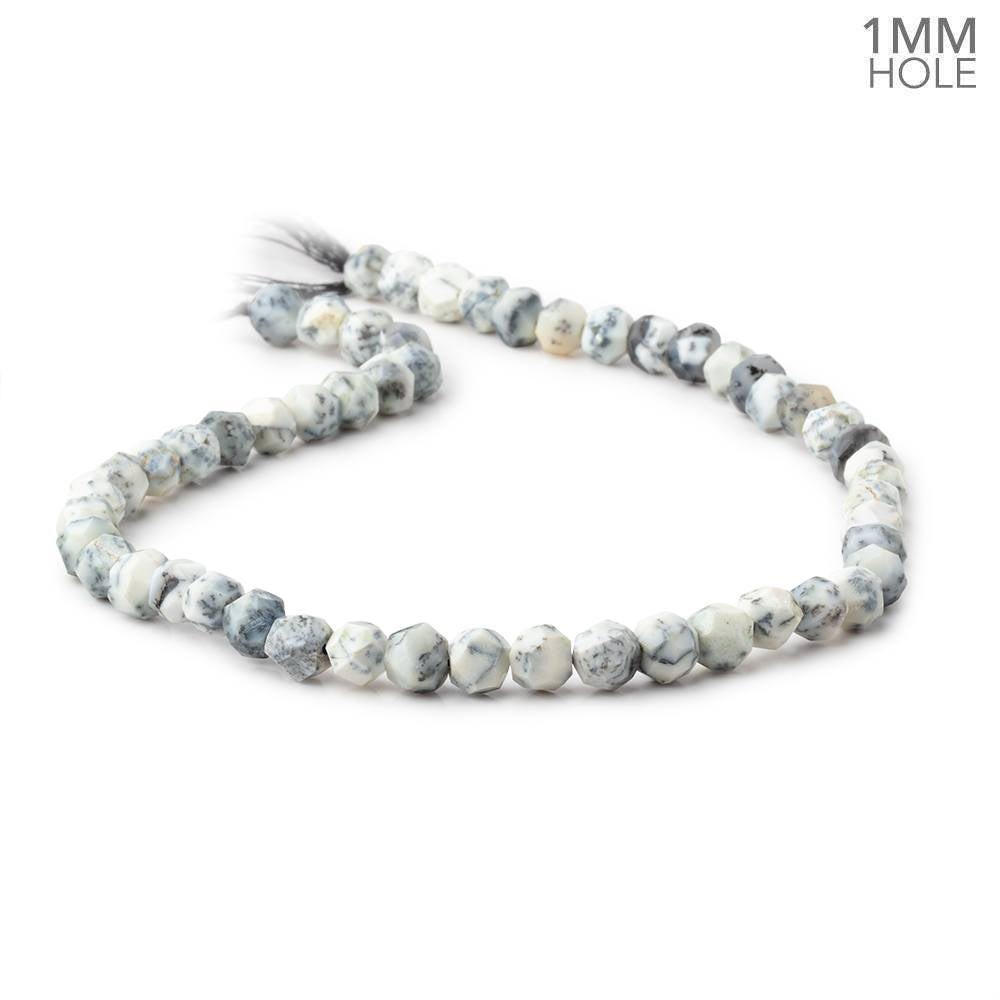 7mm Dendritic Opal Modified Round Beads 14 inch 52 pieces with 1mm Drill Hole