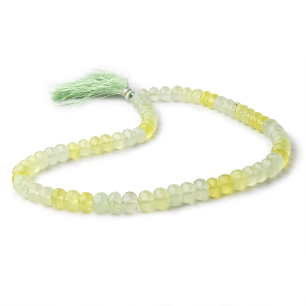 7-11mm Prehnite Faceted Rondelle Beads 16 inch 63 pieces