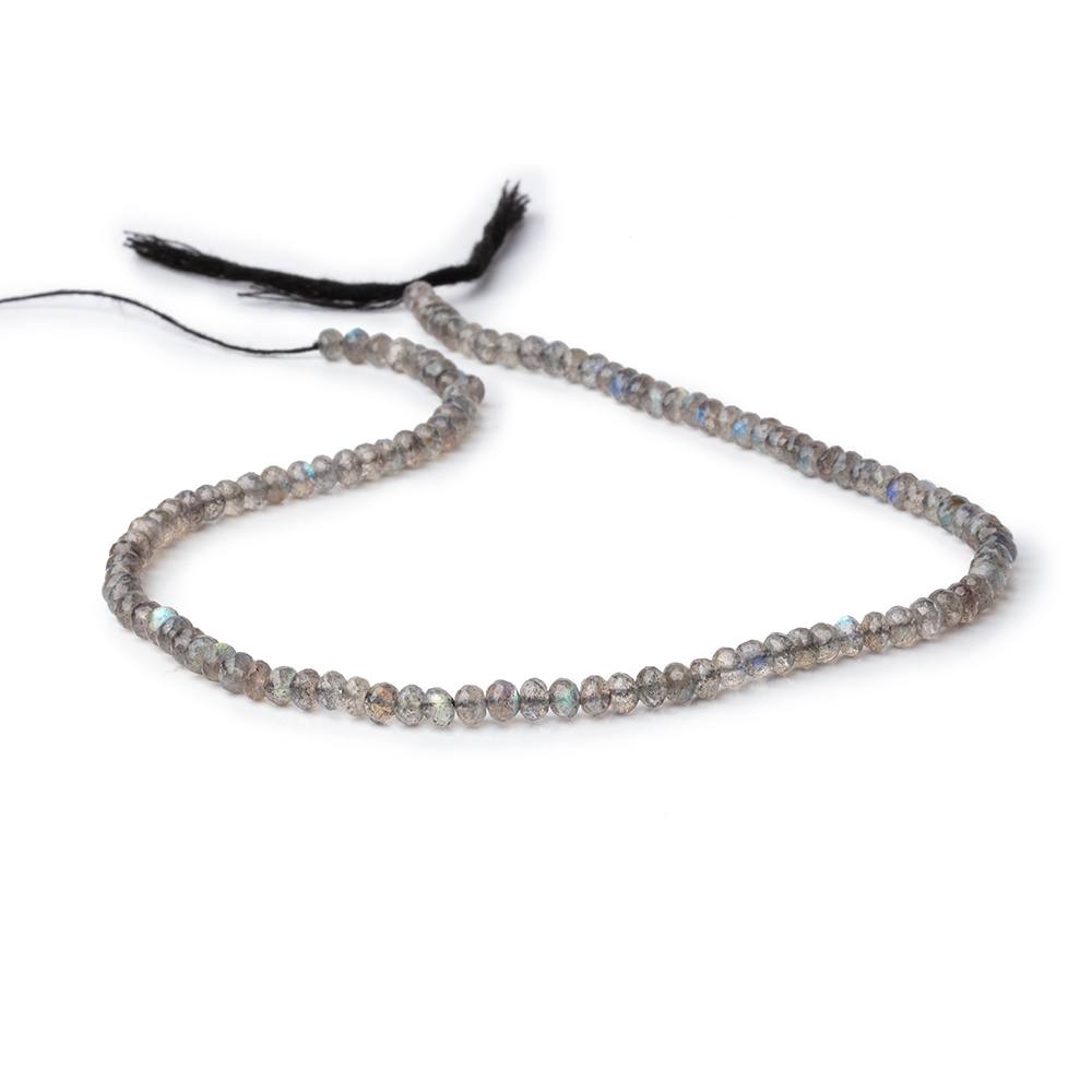 4.3mm Labradorite Micro Faceted Rondelle Beads 14 inch 110 pieces AAA