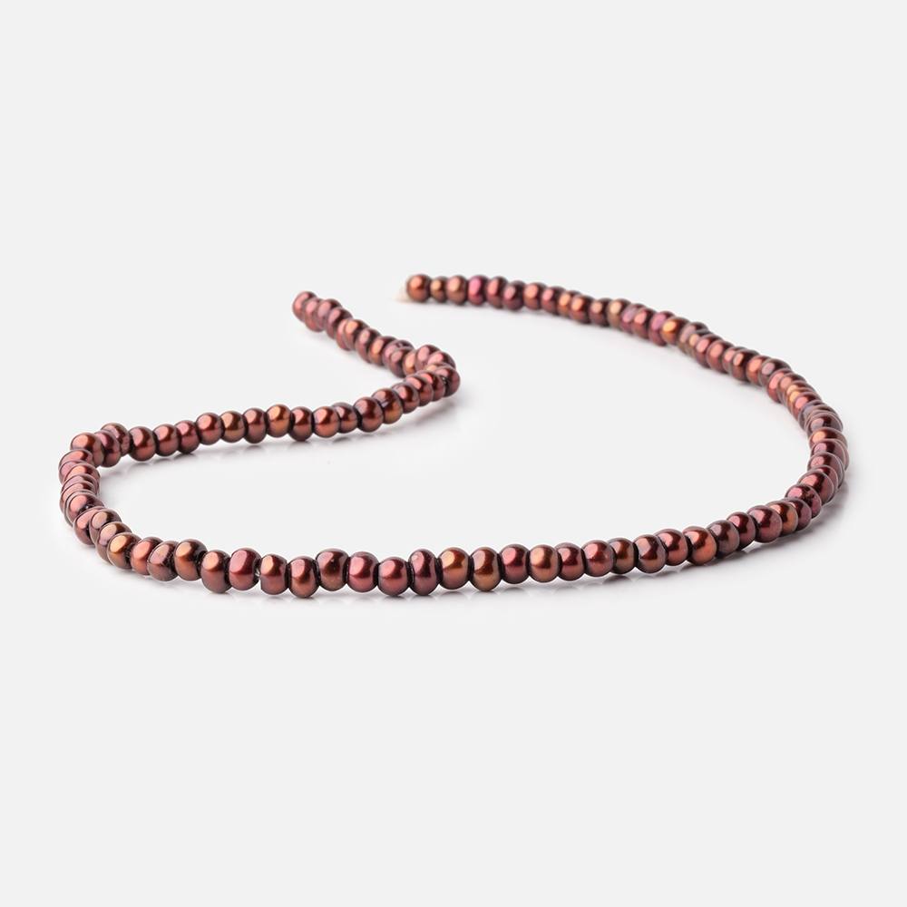 5mm Bing Cherry Red 2.5mm Large Hole Off Round Pearls 15 inch 122 Beads