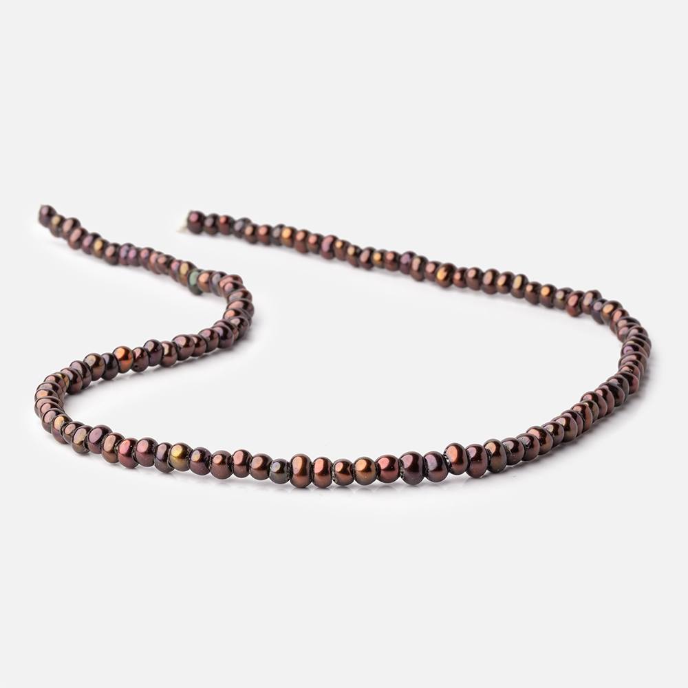 5mm Chocolate Raspberry 2.5mm Large Hole Off Round Pearls 15 inch 122 Beads