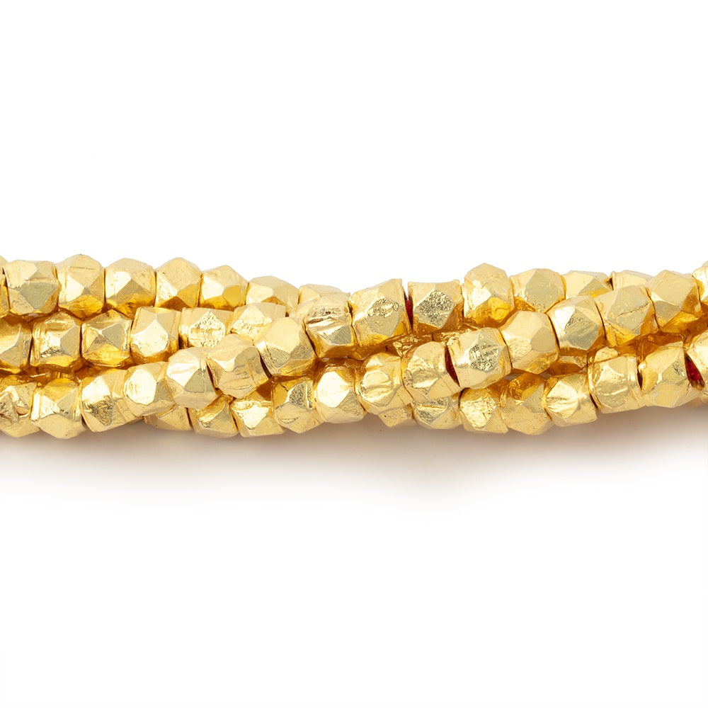 3.5mm Hand Cut Faceted Nugget Beads 8 inch 57 pieces