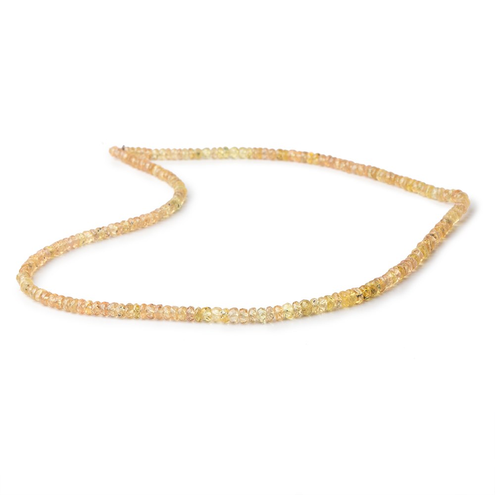 3.5mm Yellow Shongia Sapphire Faceted Rondelle Beads 16 inch 180 pieces