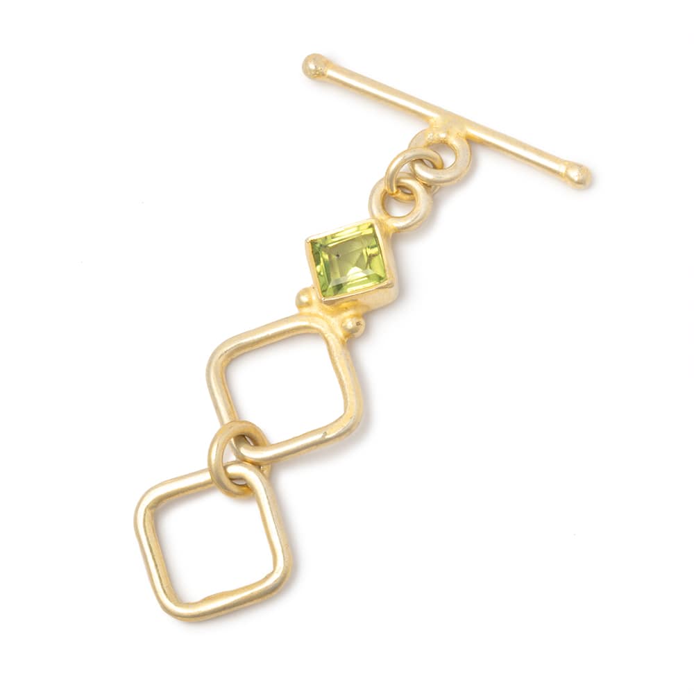 44x12.5mm Vermeil Peridot Square Toggle 1 piece