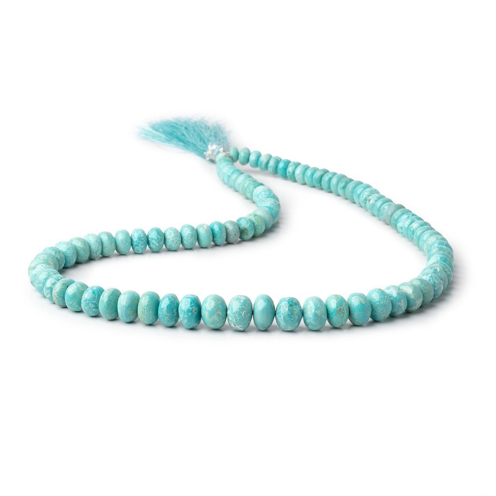 4.5-10mm Mongolian Turquoise Plain Rondelle 18 inch 88 beads