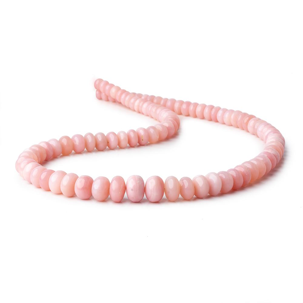 4.5-10mm Pink Peruvian Opal plain rondelles 18 inch 93 beads AAA