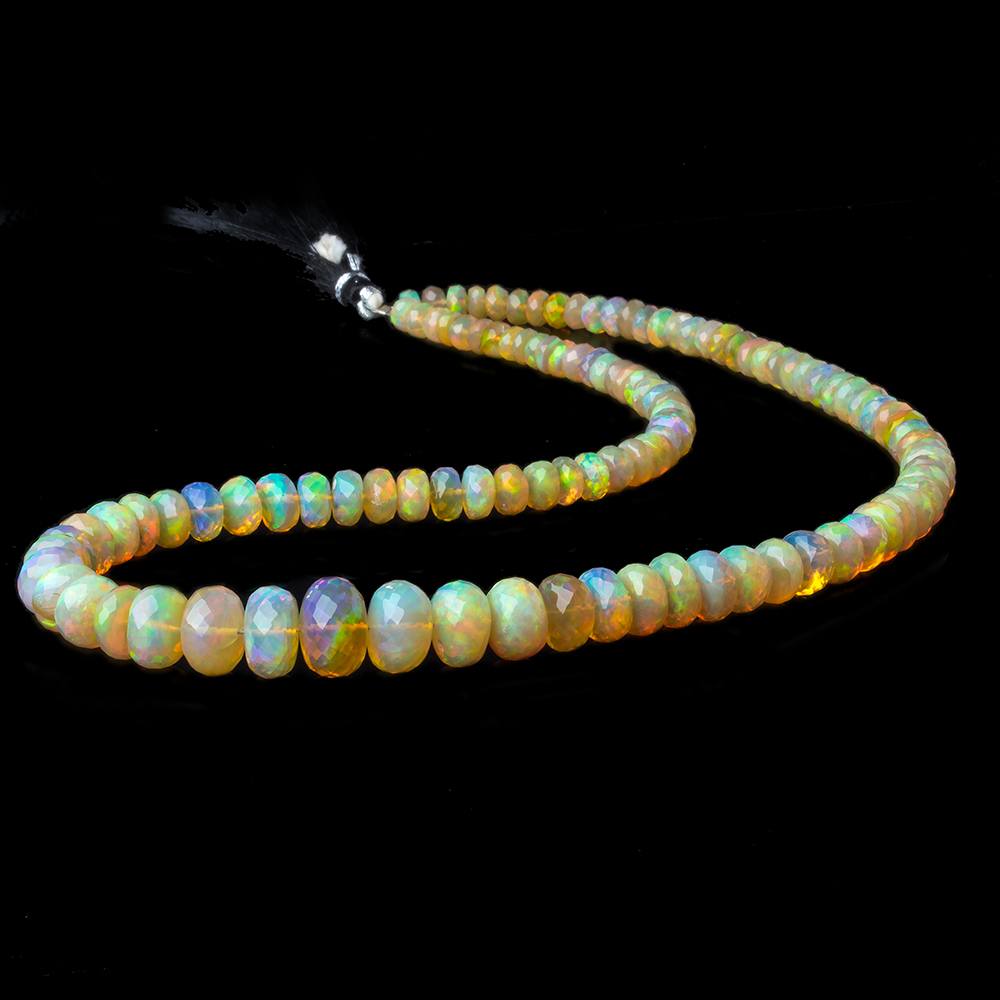 4.5-11mm Golden Ethiopian Opal faceted rondelle beads 16 inch 109 pieces
