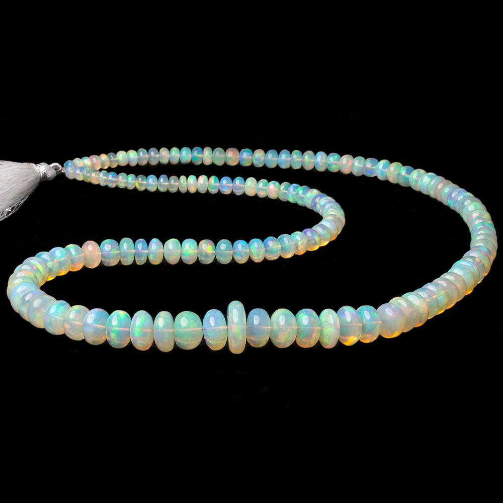 4.5-14mm Cream Ethiopian Opal Plain Rondelle beads 24 inch 131 pieces