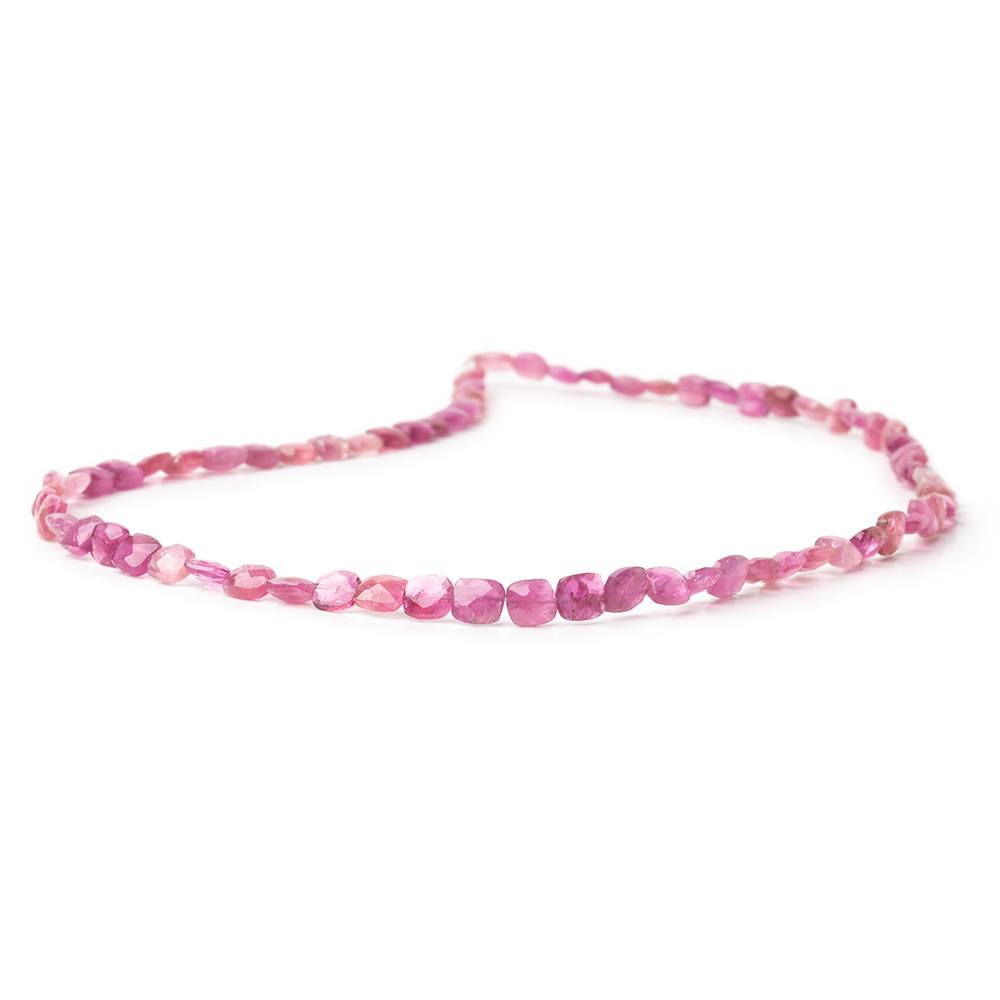 4.5-5.5mm Pink Tourmaline Faceted Cushion Beads 16 inch 72 pieces AA