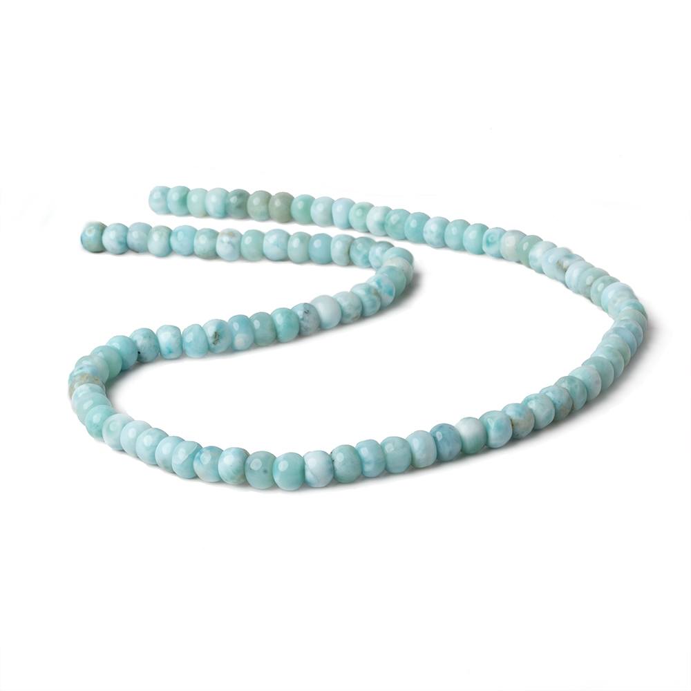 5-5.5mm Larimar plain rondelles 14 inch 82 beads A