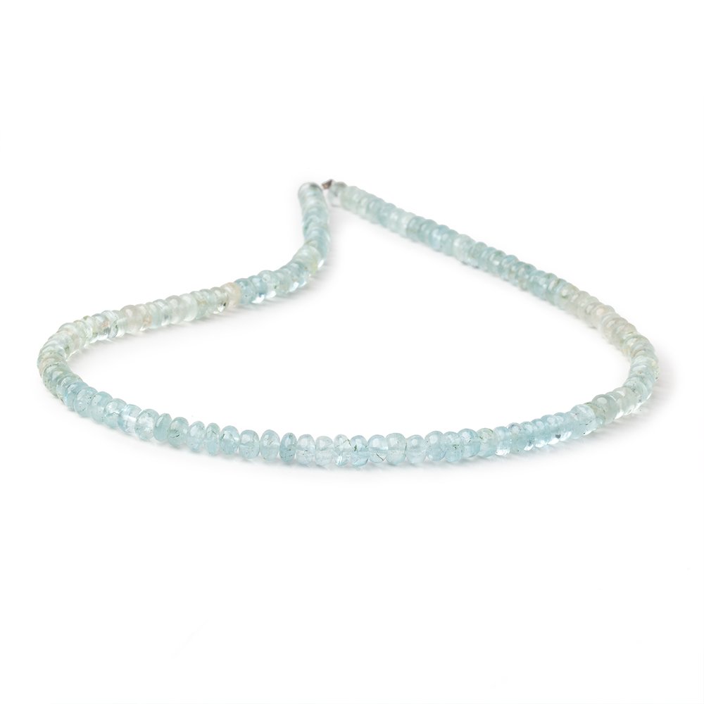 4.5-5mm Shaded Aquamarine Plain Rondelle Beads 14 inch 126 pieces