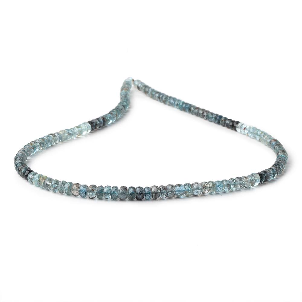 4.5-5mm Shaded Moss Aquamarine Faceted Rondelle Beads 16 inch 136 pieces AAA