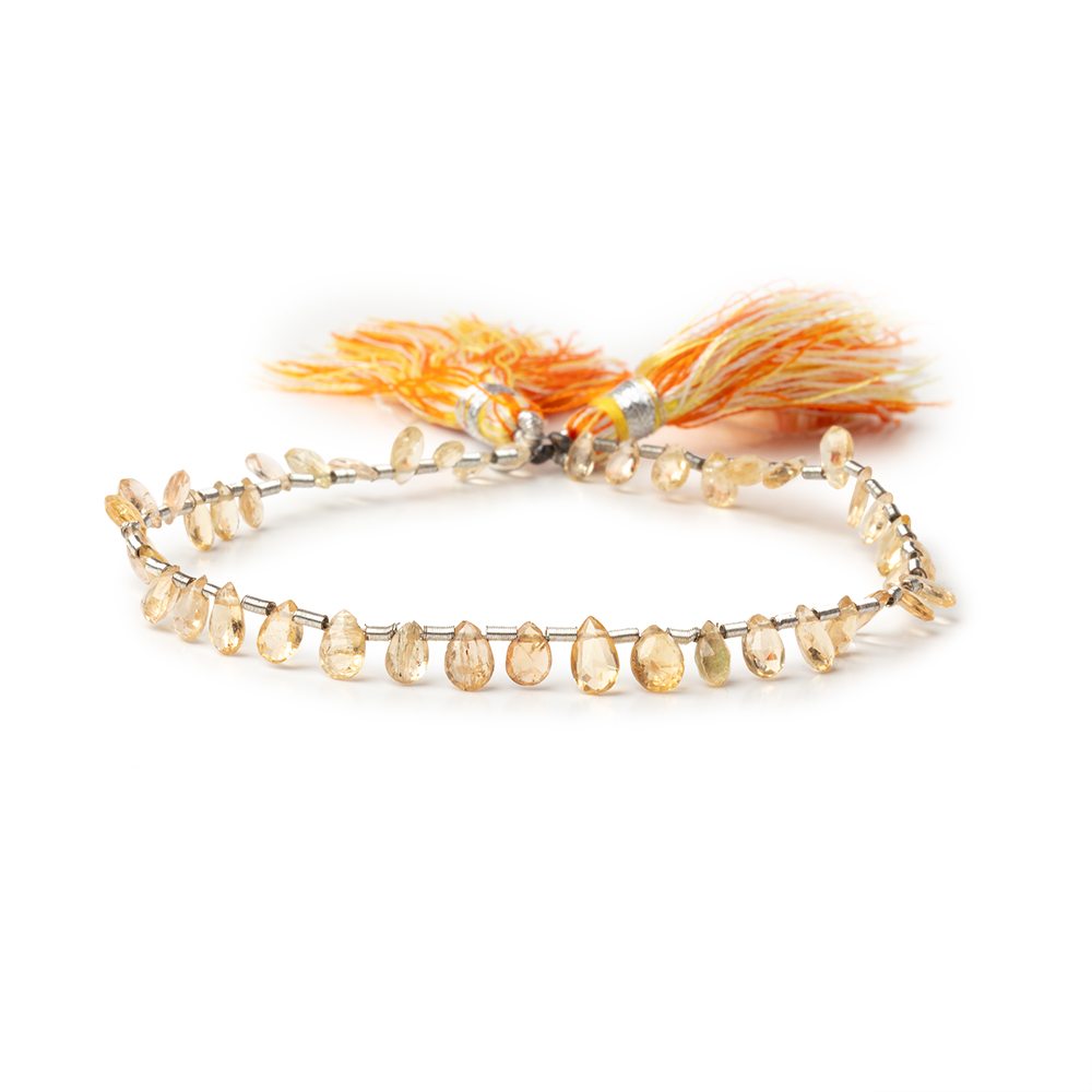 4.5-6.5mm Imperial Topaz Faceted Pear Beads 8 inch 44 pieces