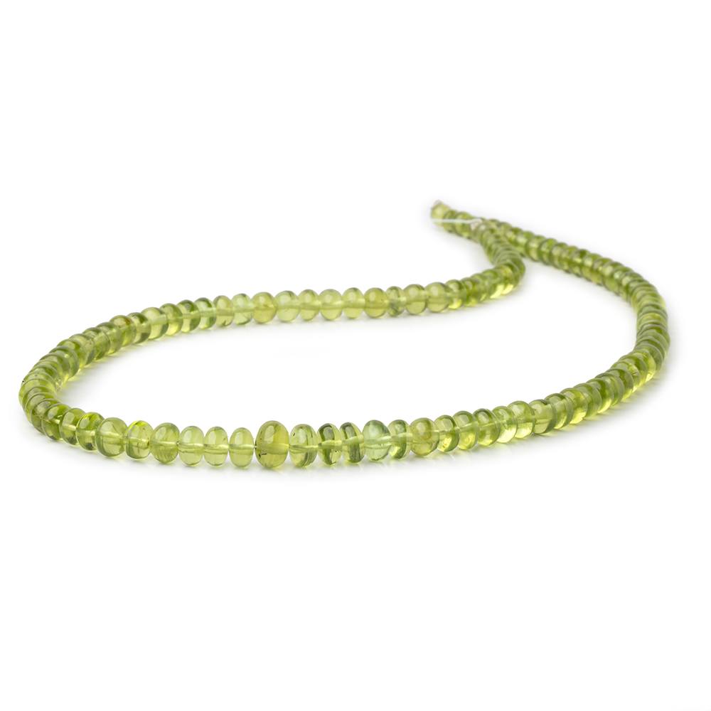 4.5-7mm Afghani Peridot Plain Rondelle Beads 16.5 inch 106 pieces AAA