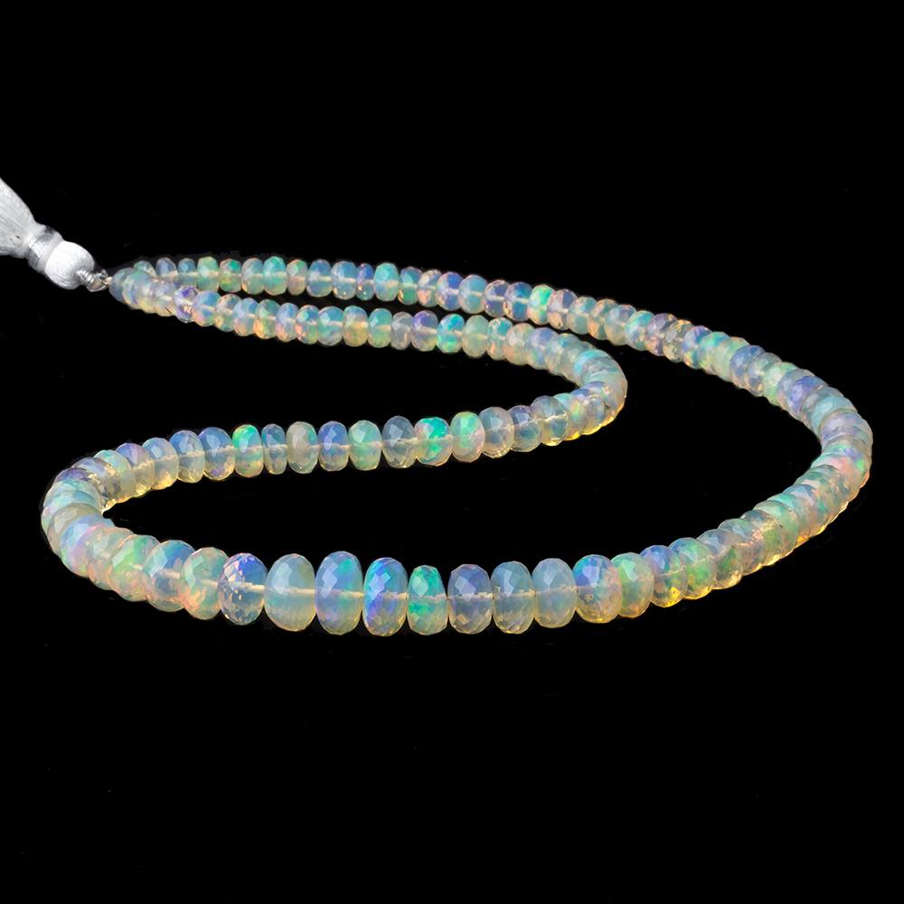 4.5 - 9mm Cream Ethiopian Opal Faceted Rondelle Beads 110 pieces AAA Grade