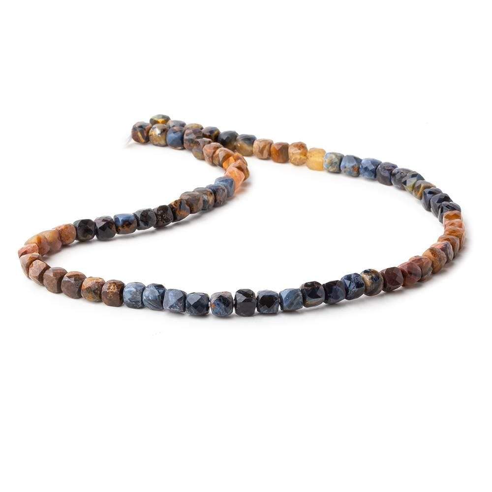 4.5mm Pietersite Micro Faceted Cubes 12 inch 71 beads A
