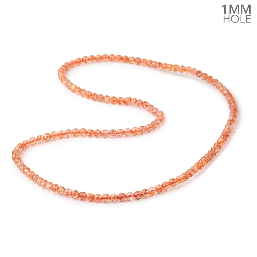 4.5mm Sunstone Plain Round Beads 21 inch 126 pieces AAA 1mm hole