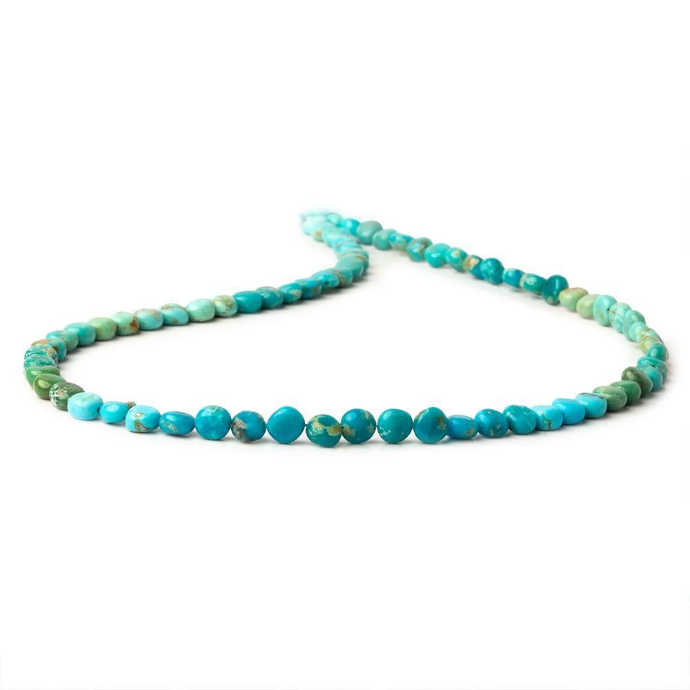 4.5mm Turquoise Plain Coins 13 inch 73 beads A