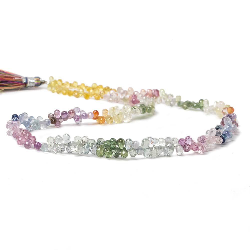 4.5x3mm Fancy Sapphire Faceted Tear Drop Beads 16 inch 275 pieces AA