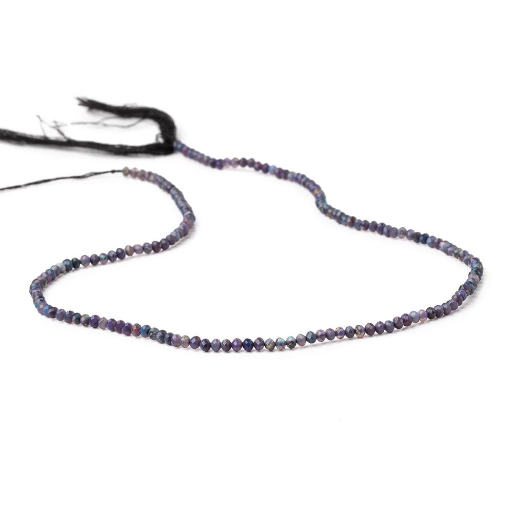 2.5mm Ethiopian Black Opal Micro Faceted Rondelle Beads 12.5 inch 166 pieces AA