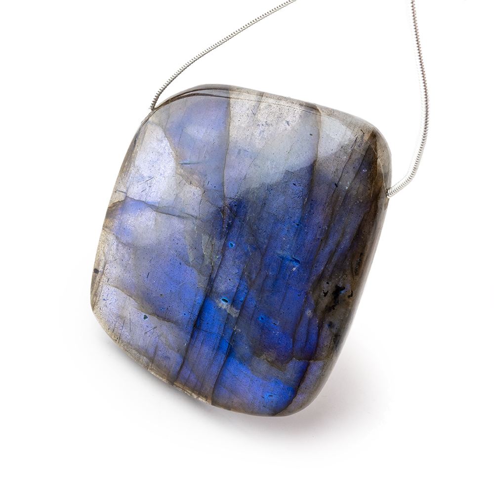 47x39x8mm Neon Blue Labradorite fancy shape focal bead 1 piece