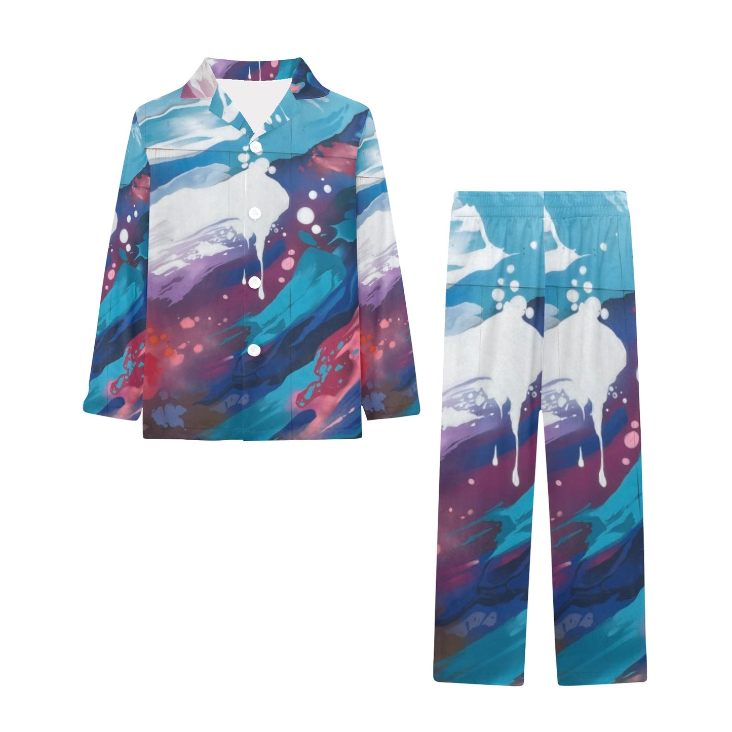 Big Girls' V-Neck Long Pajama Set for Comfortable Sleepwear