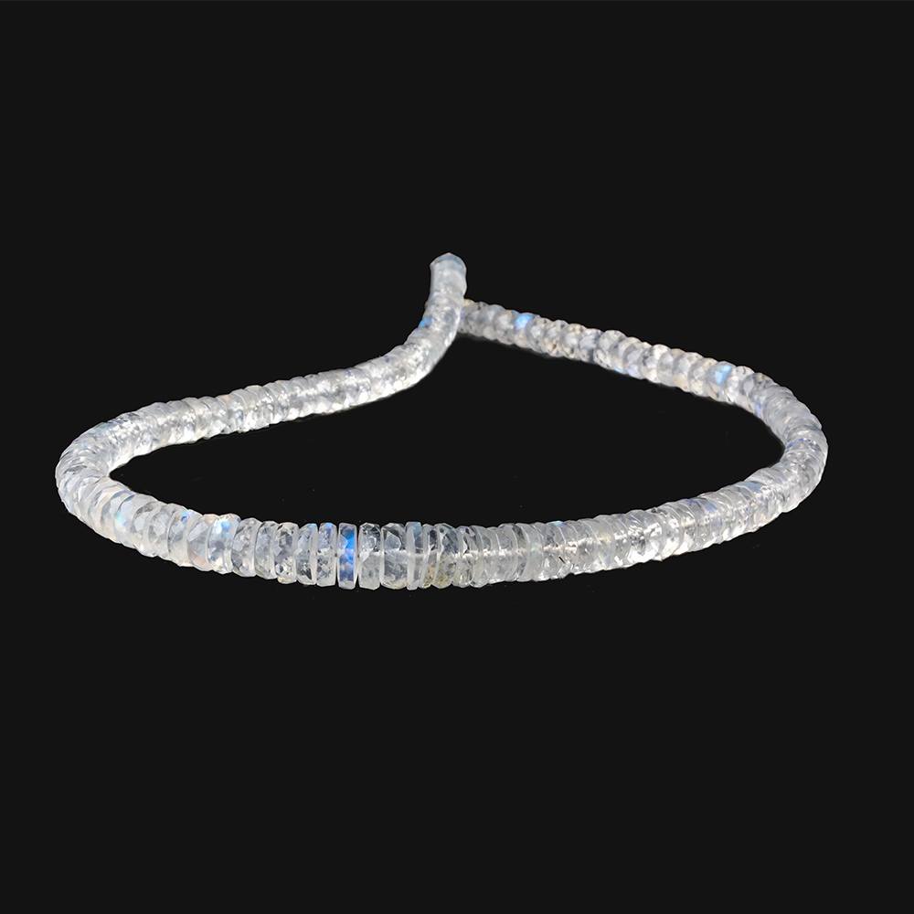 4mm - 5mm Rainbow Moonstone Faceted Rondelles 10 inch 119 beads AAA