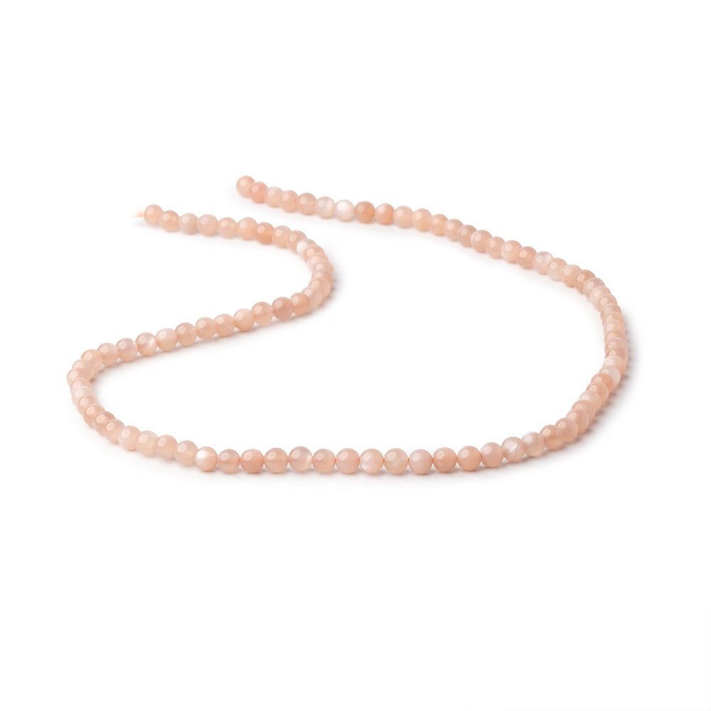 4mm Angel Skin Moonstone Plain Rounds 15.5 inch 95 beads AA