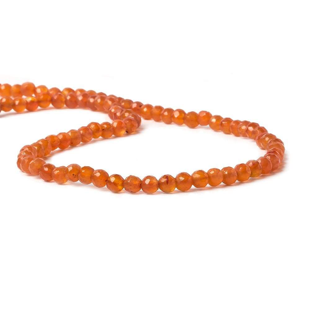 4.5mm Carnelian faceted round beads 13.25 inch 85 pieces