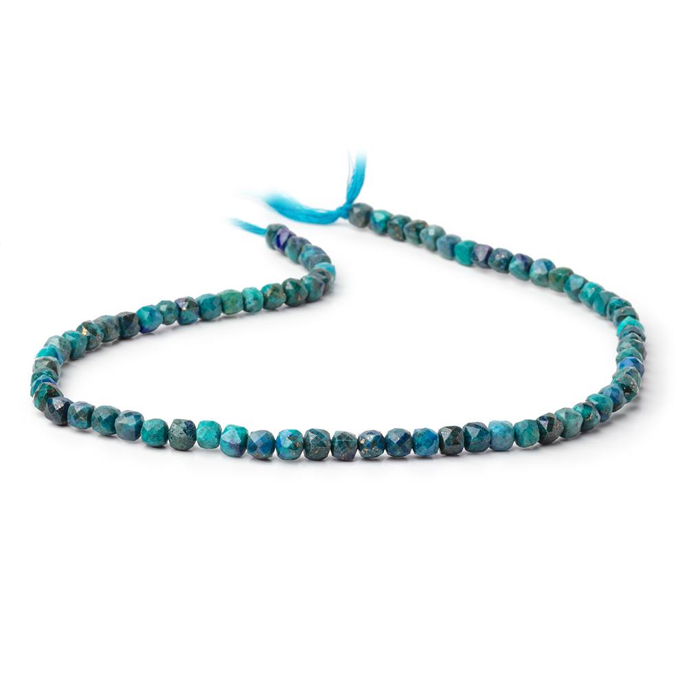 4mm Chrysocolla Micro Faceted Cube Beads 12.5 inch 138 pieces A