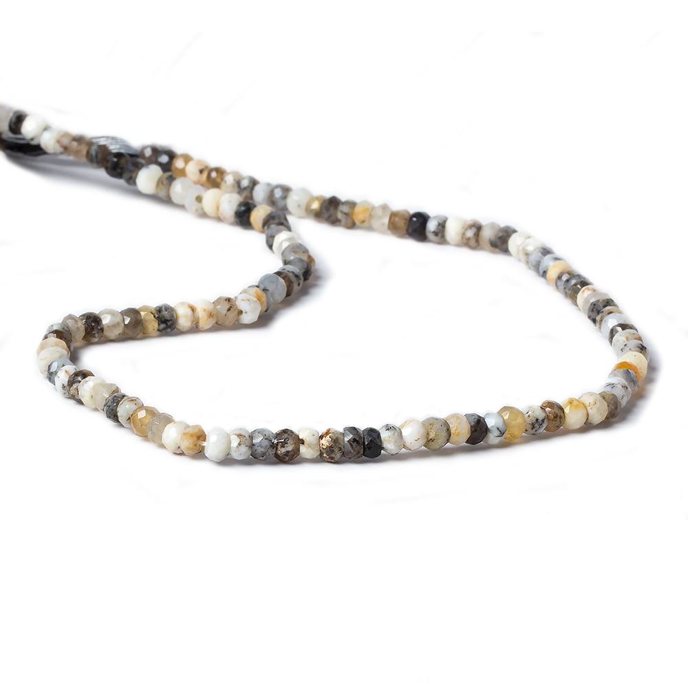 4mm Dendritic Opal faceted rondelle beads 13 inch 120 pieces