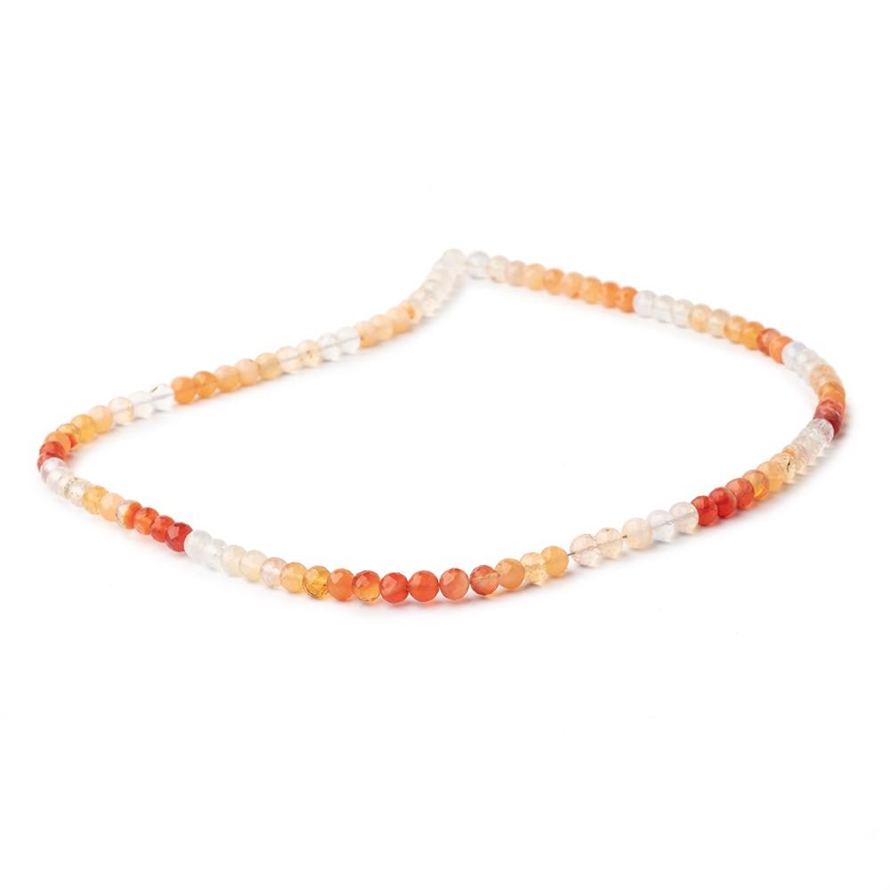 4mm Fire Opal Faceted Round Beads 15.75 inch 100 pieces AA