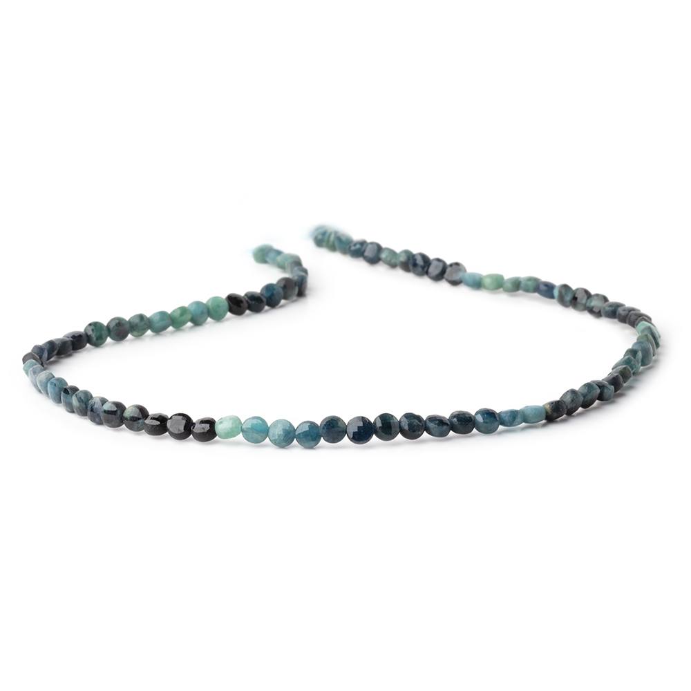 4mm Indicolite Tourmaline Checkerboard Faceted Calibrated Coins 12.25 inch 82 Beads