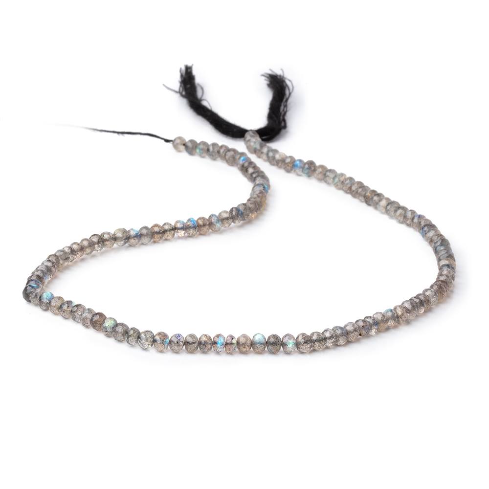 4mm Labradorite Micro Faceted Rondelle Beads 13.5 inch 114 pieces AAA