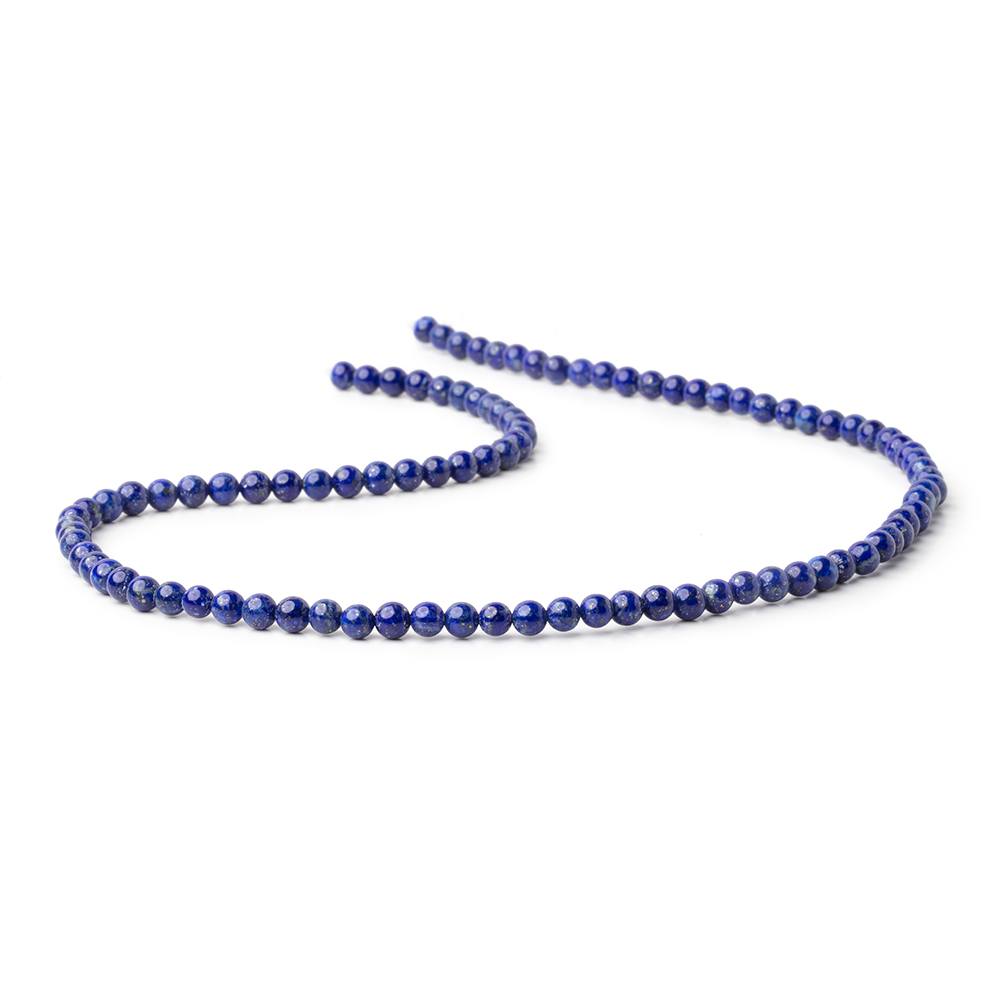 4mm Lapis Lazuli Plain Rounds 16 inch 98 Beads 1mm Hole