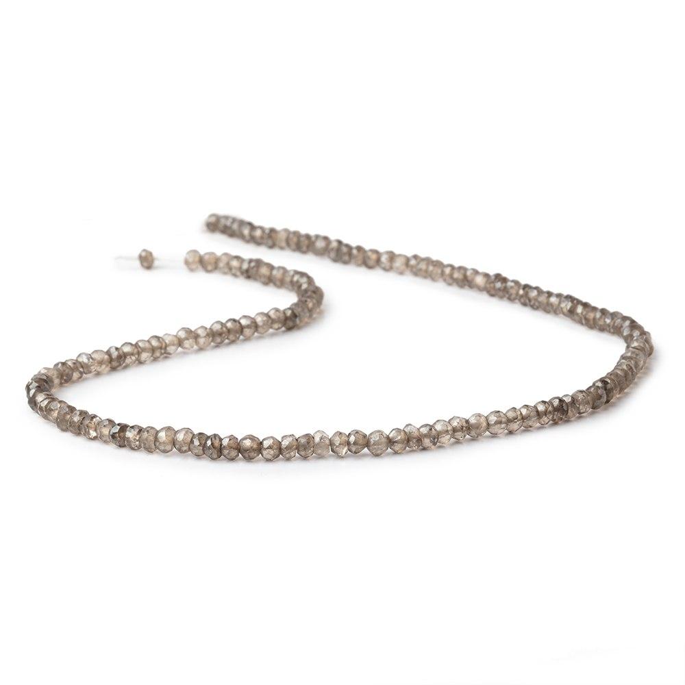 4mm Metallic Smoky Quartz Faceted Rondelle Beads 13 inch 120 pieces