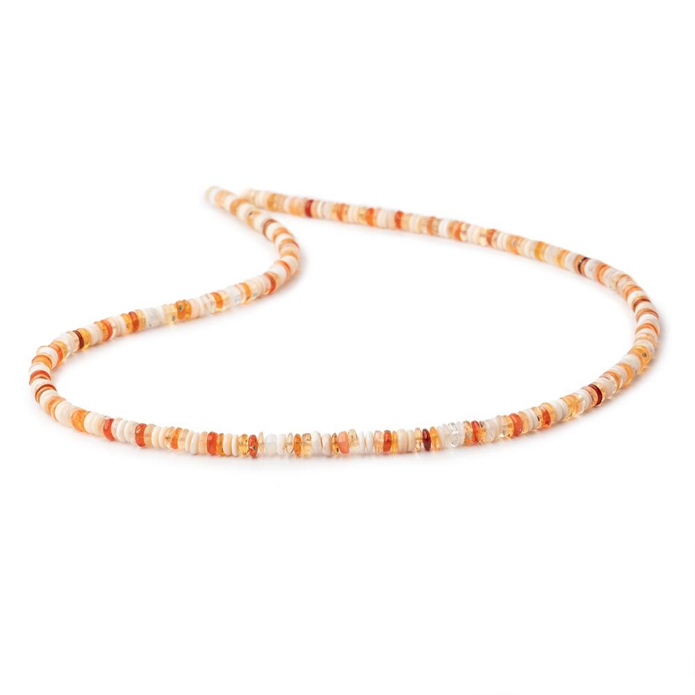 4mm Multi Color Fire Opal Plain Rondelle Beads 18 inch 290 pieces