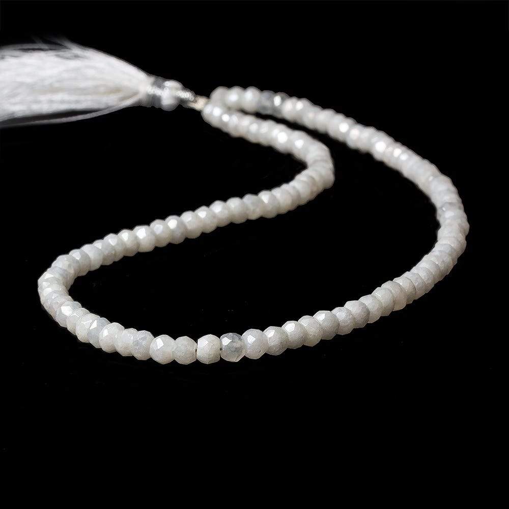 4mm Mystic White Quartz faceted rondelle beads 13 inch 100 pieces